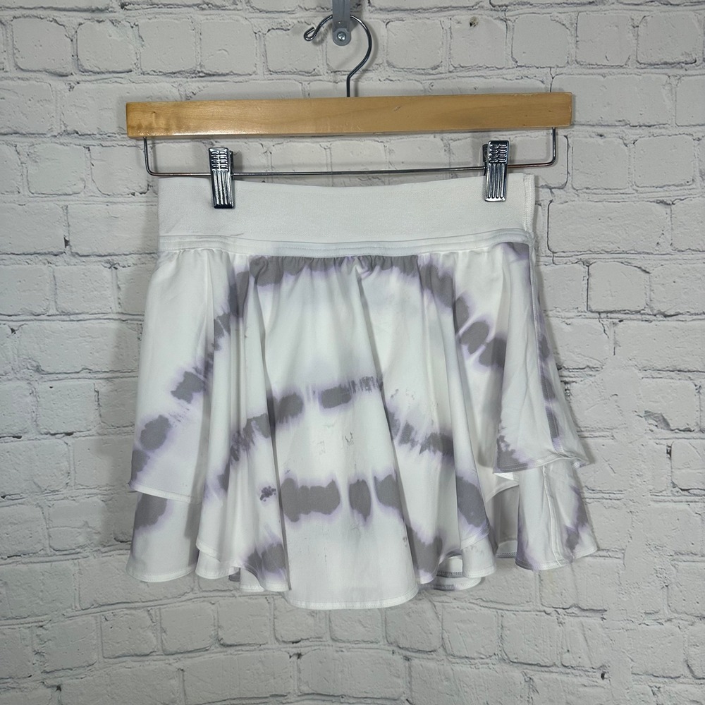 Lululemon Court Rival High-Rise‎ Skirt Tie Dye White Purple Skort Size 4